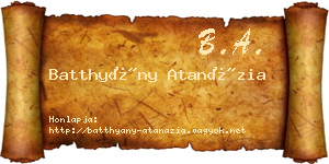 Batthyány Atanázia névjegykártya